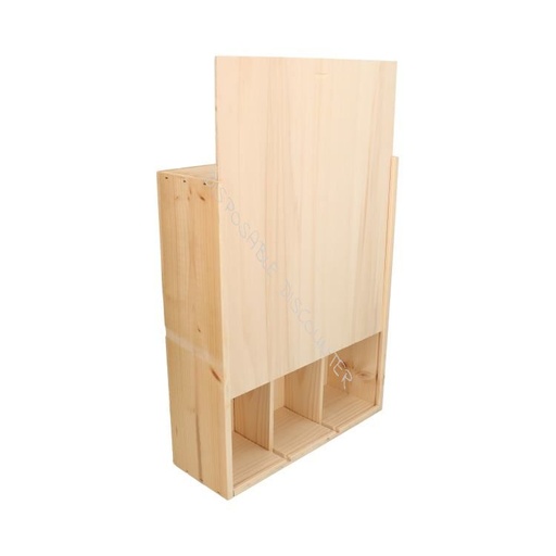 [200- 10765] Houten kistje : KIST VOOR 3 FL. BelBul